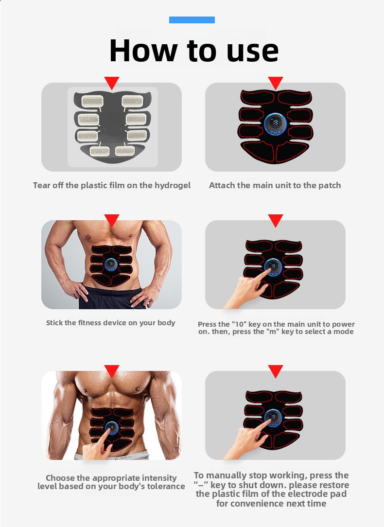 Intelligent remote control abdominal muscle patch home fitness equipment suitable for men and woman