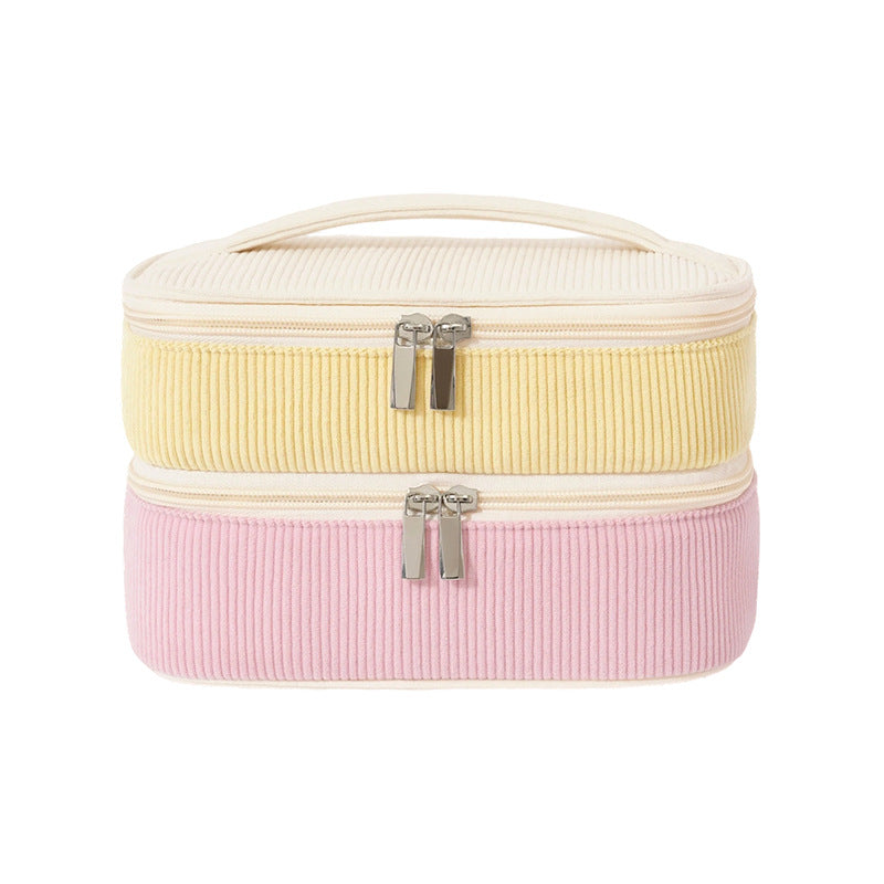 New Fashion Colorful Double-Layer Towel Cosmetic Bag