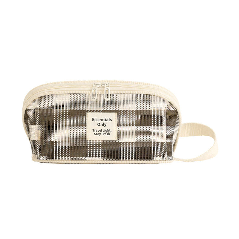 New Fashion Hollow Out Partitioned Zipper Mesh Makeup Bag