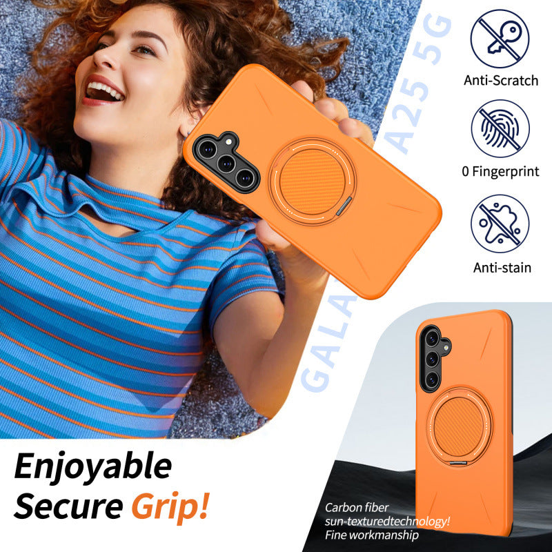Samsung Galaxy A15 A25 A26 A14 Phone Case F17 A05 S A16 A27 Rotating Bracket Car Magnetic Anti Drop Protective Cover