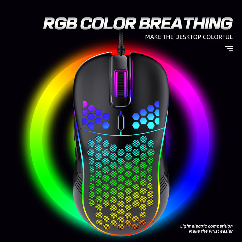 Honeycomb RGB Backlit Wired Gaming Mouse