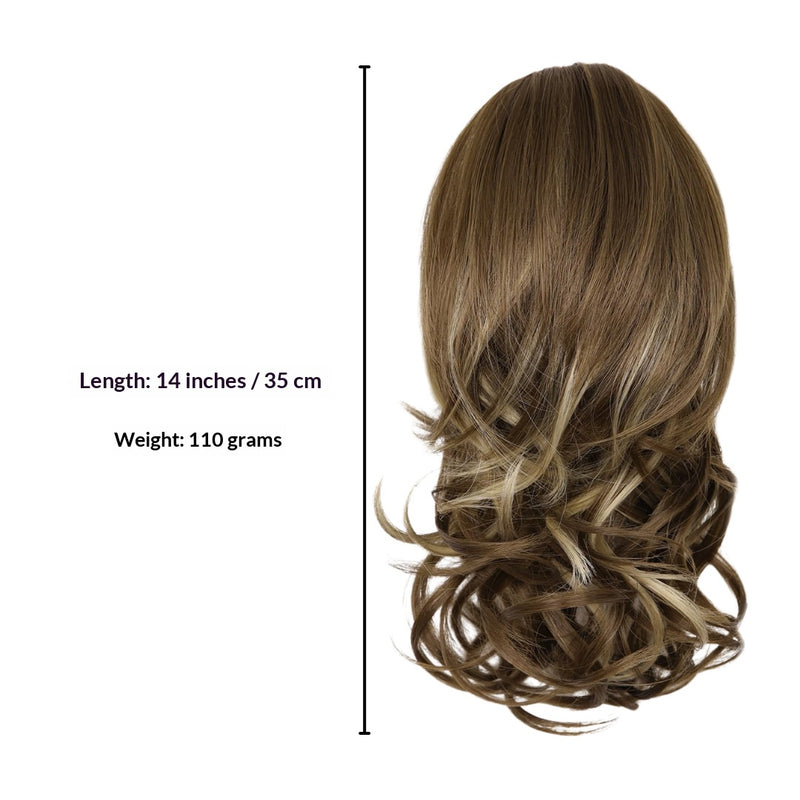 14 inch - wavy claw clip ponytail wig