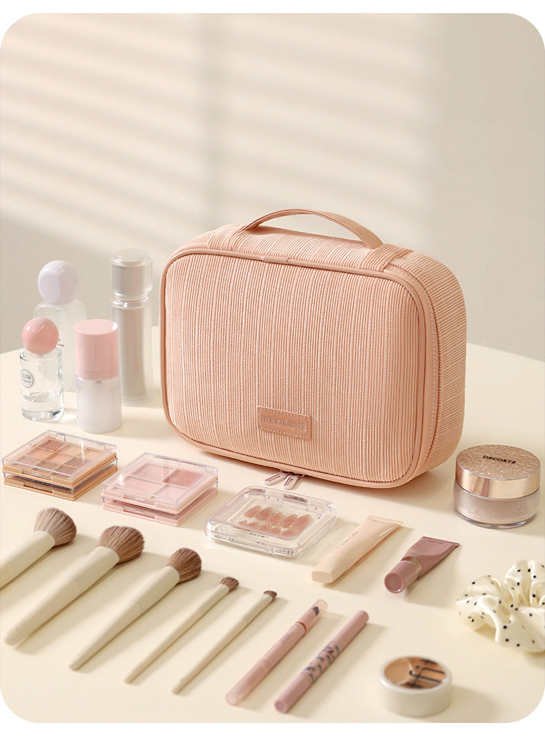 Spacious Makeup Brush Organizer Pouch Multi Functional Travel Toiletry Bag Girls Daily Use Essential Cosmetic Bag