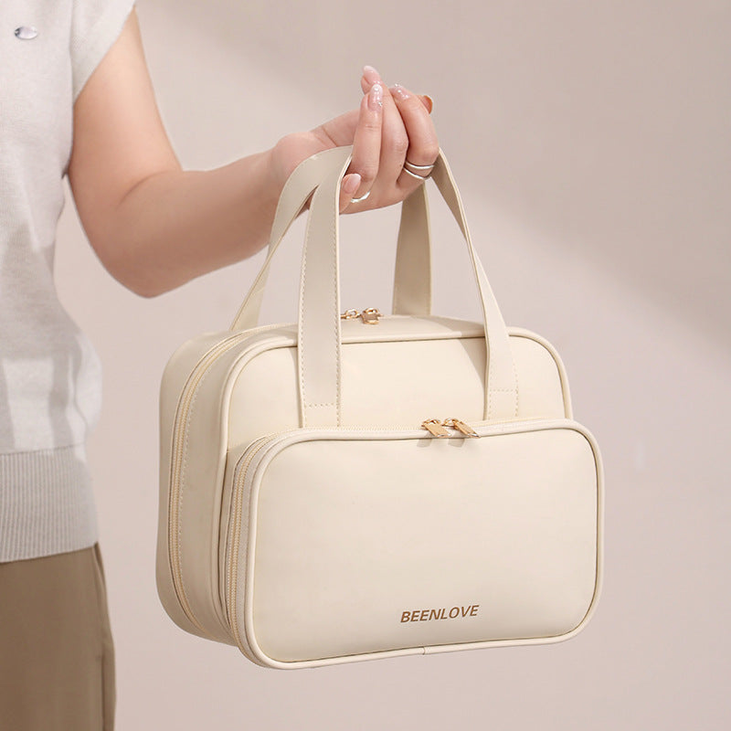 Spacious Water Resistant Cosmetic Bag with Zipper Closure & Soft Handle-Travel for Organizer Leak-proof Makeup Case