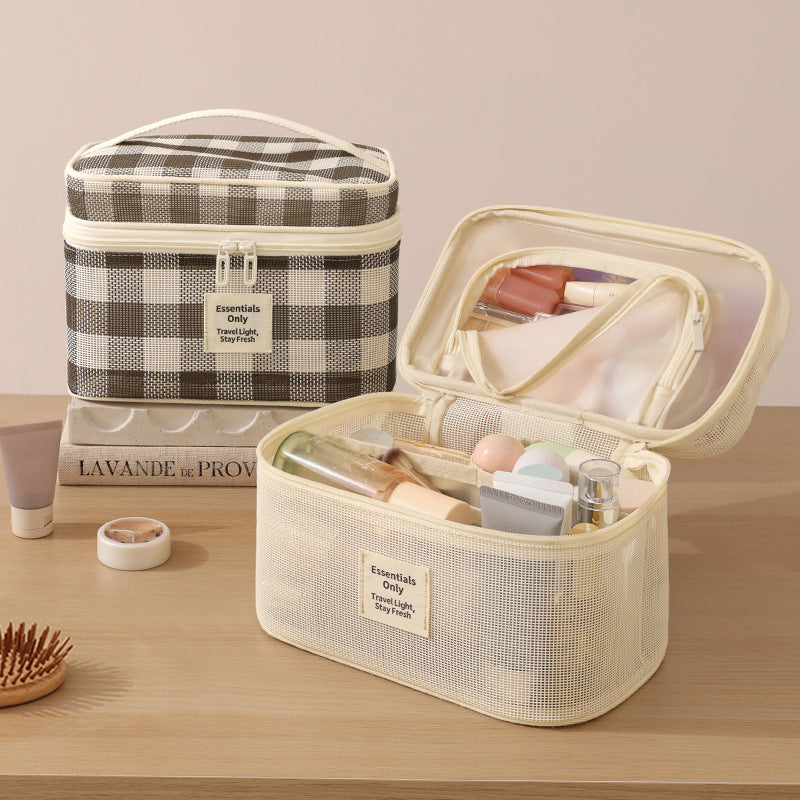 Durable Mesh Zipper Storage Bag for Cosmetic and Travel Portable Multi-functional for Bag