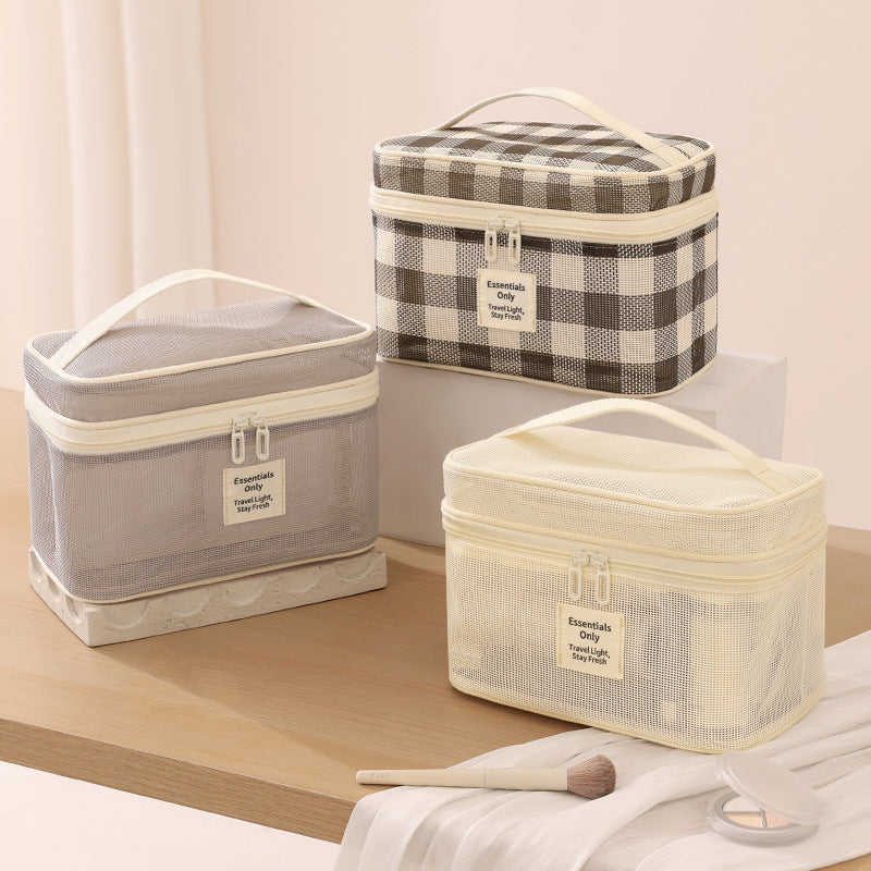 Durable Mesh Zipper Storage Bag for Cosmetic and Travel Portable Multi-functional for Bag