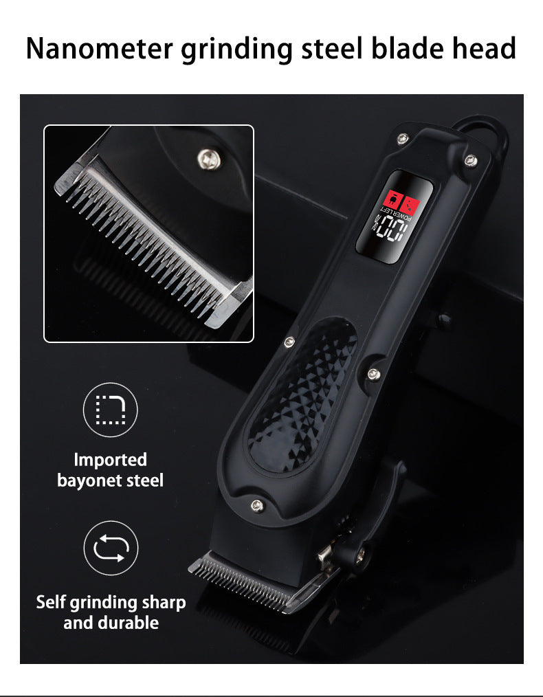 Professional Cordless Hair Clipper Set, Rechargeable Barber Trimmer with LCD Display & Guards