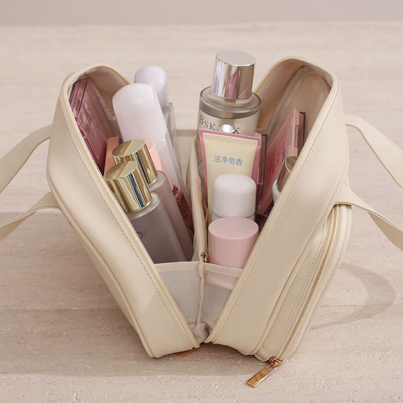 Spacious Water Resistant Cosmetic Bag with Zipper Closure & Soft Handle-Travel for Organizer Leak-proof Makeup Case