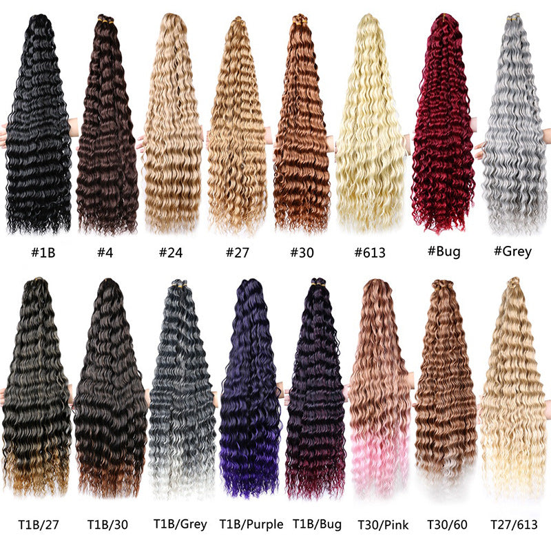 Crochet-style Synthetic Hair Extensions, Deep Wave Bulk Hair (30inch) Deep Wave Crochet Hair