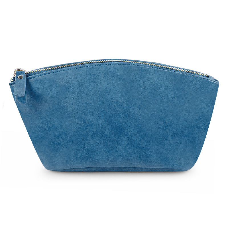 Makeup Bag New Retro Crazy Horse PU Waterproof Zipper