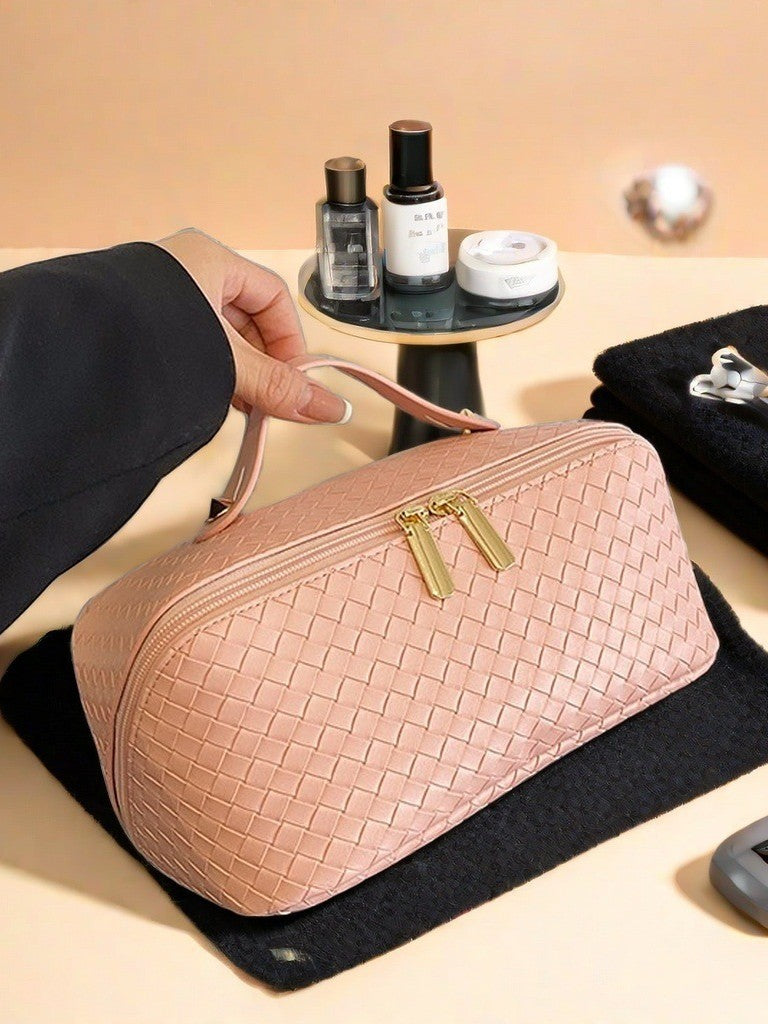 Style Fashionable Large-capacity Textured PU Leather Woven-pattern