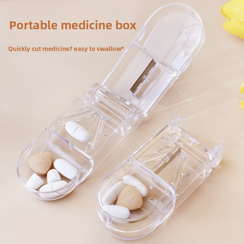 Mini medicine slicer, dispenser, portable medicine storage box