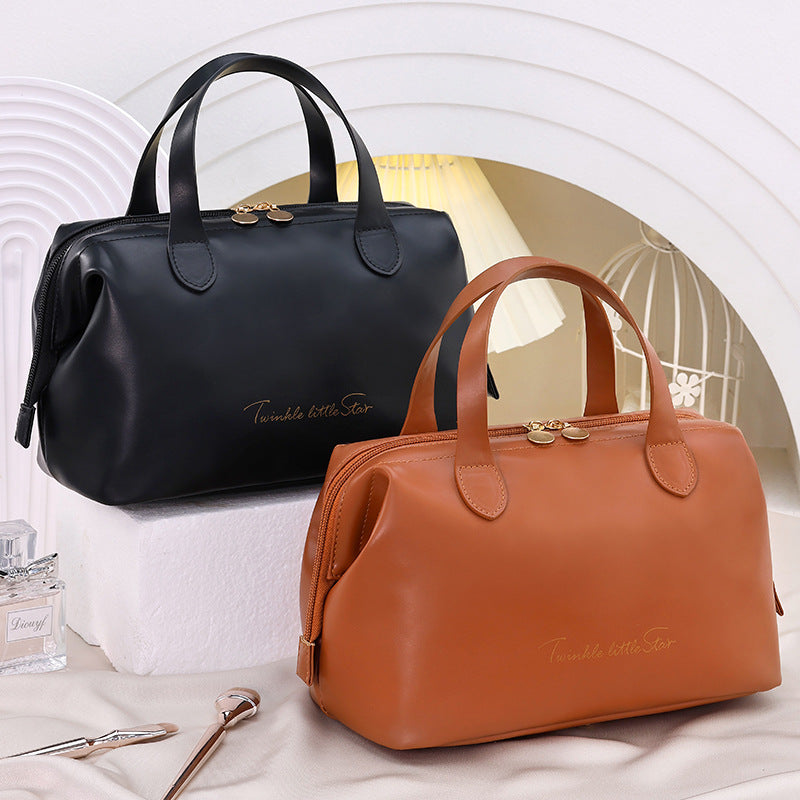 Large Capacity Travel Cosmetic Organizer Bag Multifunction PU Leather Travel Bag for Woman Toiletries