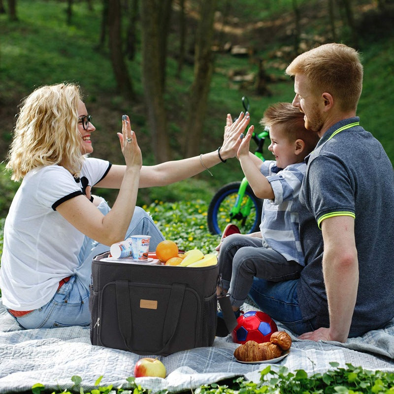 For Thickened Large Capacity Portable Picnic Leather Outdoor Car Ice Waterproof Shoulder Crossbody Insulation Bag