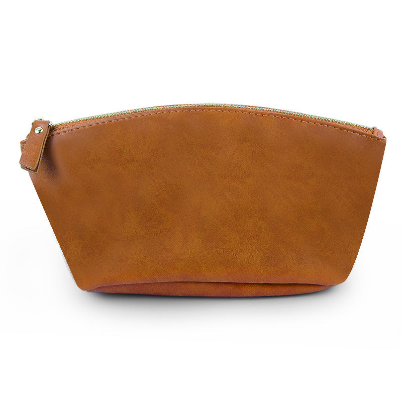 Makeup Bag New Retro Crazy Horse PU Waterproof Zipper