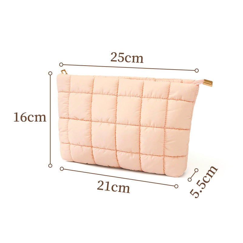Personalized soft travel fashionable makeup bag with zipper