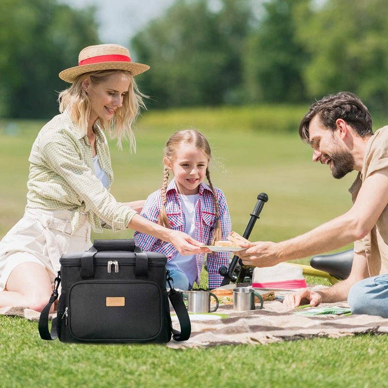 For Thickened Large Capacity Portable Picnic Leather Outdoor Car Ice Waterproof Shoulder Crossbody Insulation Bag