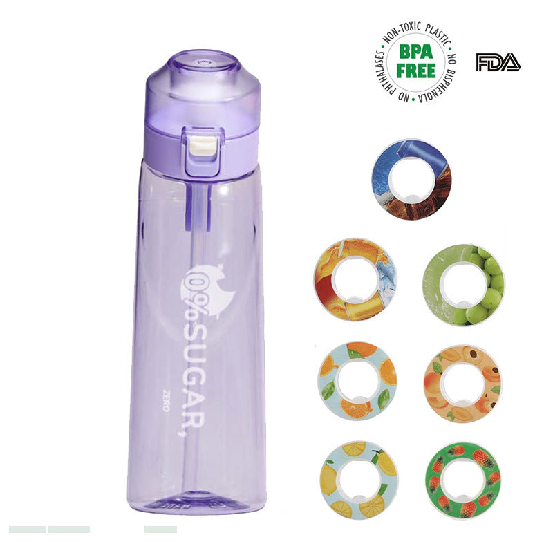 Fruit flavor, creative straw, playful water cup, heat-resistant fragrance cup 650ml