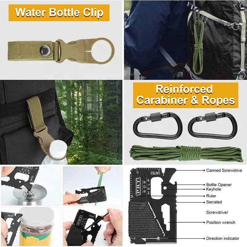 Portable Camping Cookware Set, Foldable Pot Pan Kettle with Mess Kit for Backpacking, Hiking