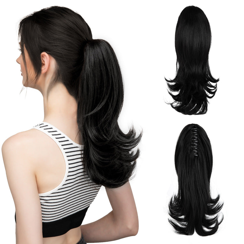 55CM - Wavy claw clip ponytail wig