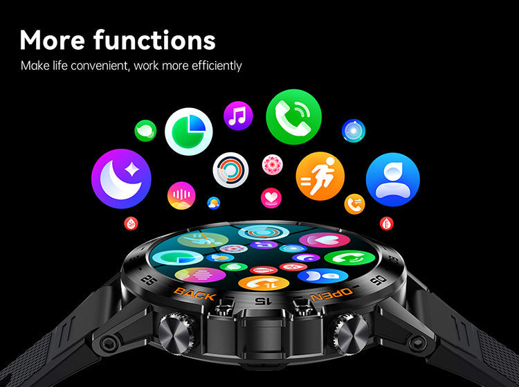 Outdoor Tactical Smartwatch, 1.39" IPS Screen, 120+ Sports Modes, Health Monitoring, Bluetooth Call, Fitness Tracker for Men