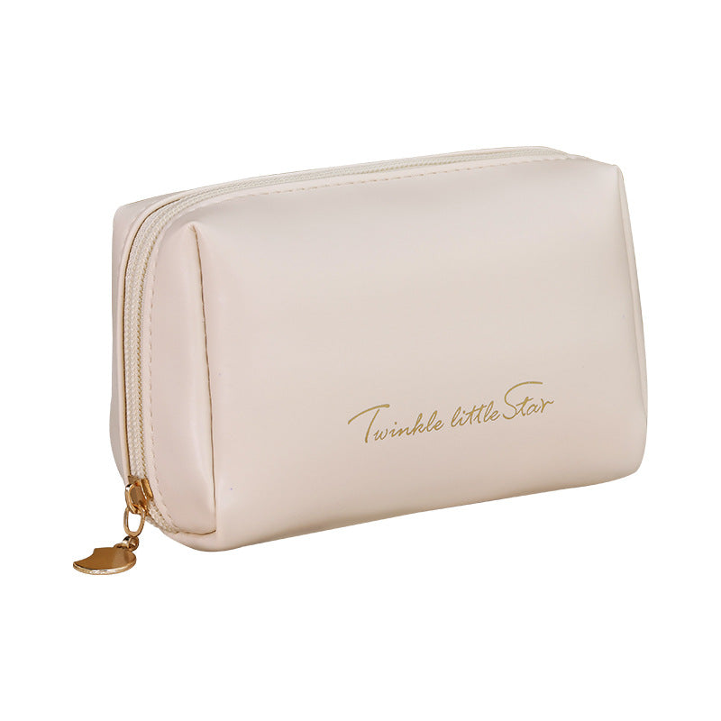 Travel Portable Water Resistant PU Leather Toiletry Bag Small Zipper Cosmetic Makeup Pouch for Woman Girls