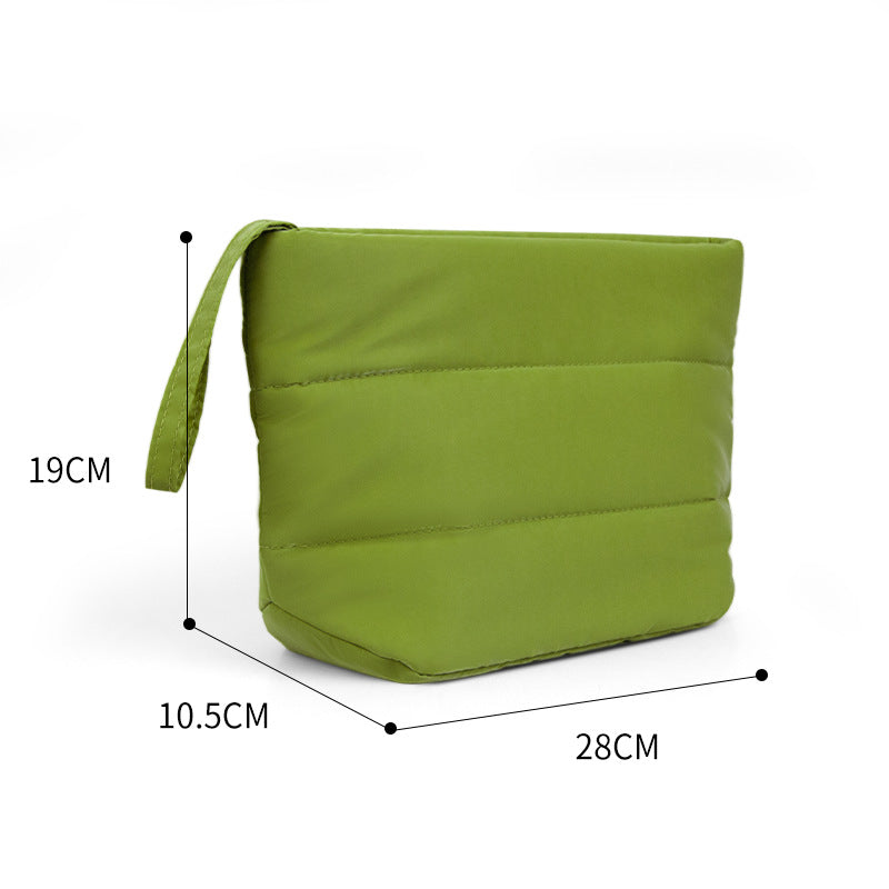 Fluffy Cloud Glossy Nylon Zipper Fashion Makeup Bag for Woman