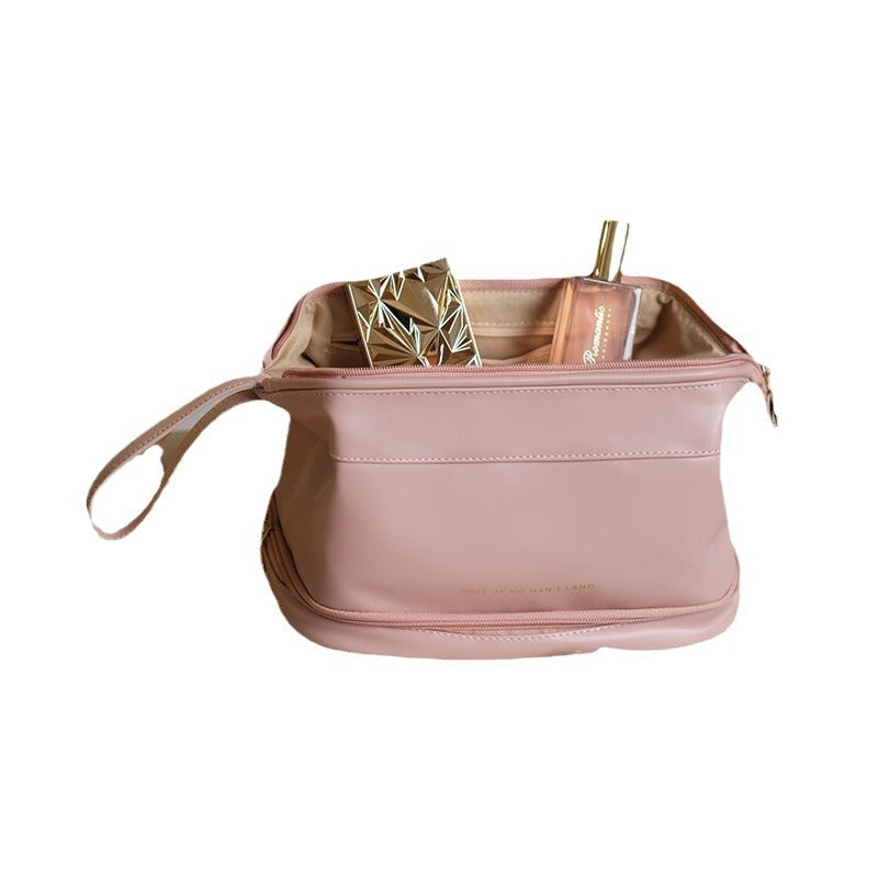 Double Makeup Bag Large Capacity High Appearance Level Portable Convenient Toiletry Bag Travel Makeup Brush Makeup Storage Bag