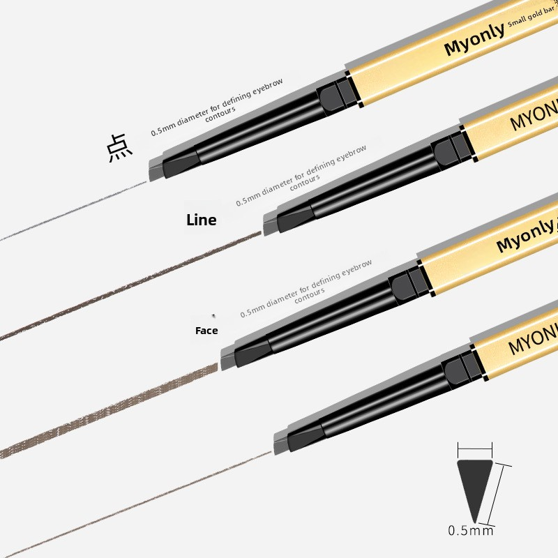 3 double headed eyebrow pencils, extremely fine, easy to color, three-dimensional, long-lasting, non smudging makeup triangle head eyebrow pencil