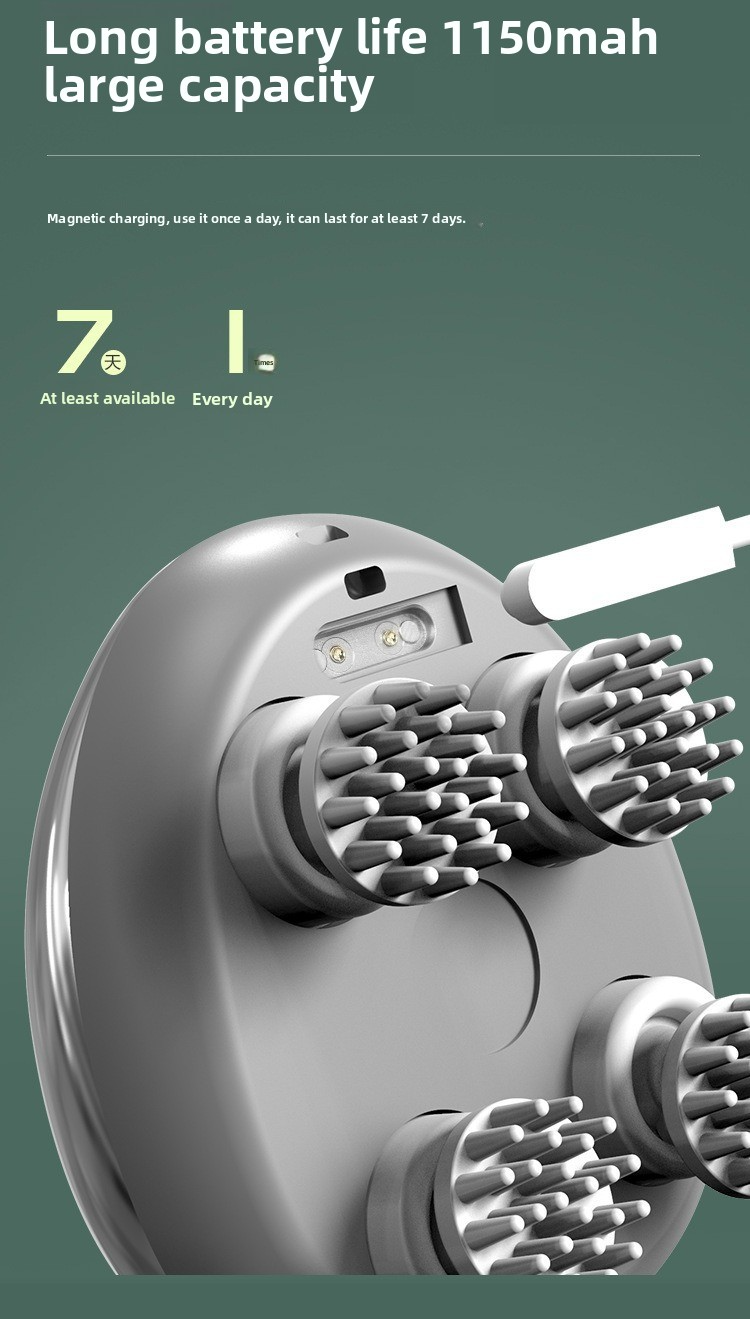 Intelligent mini meridian dredging vibration kneading scalp massage instrument