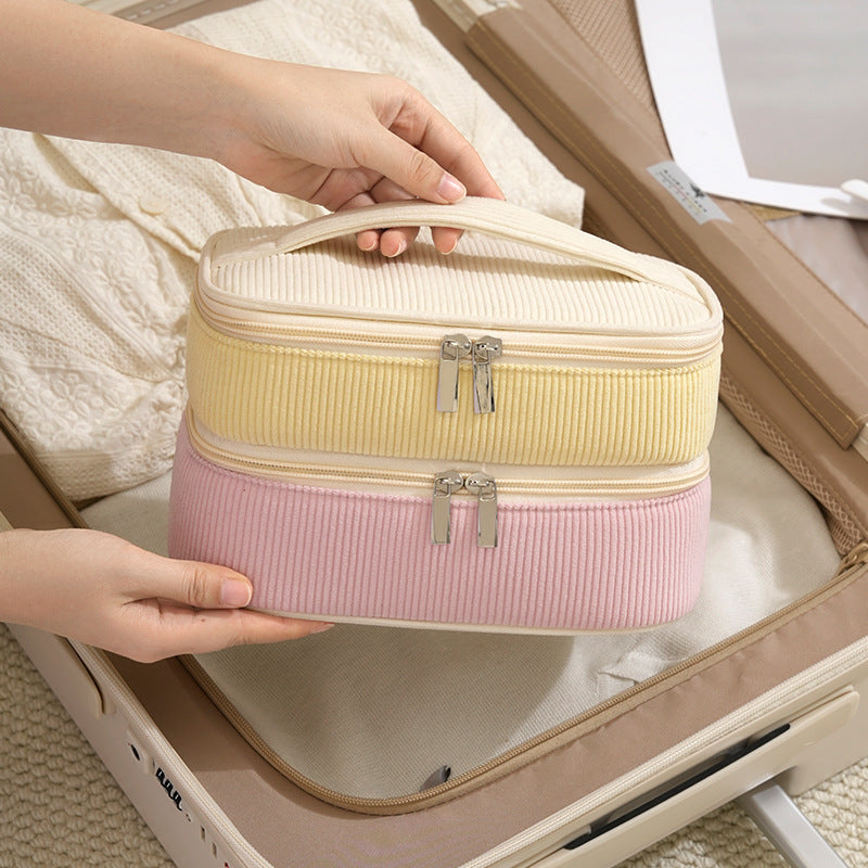New Fashion Colorful Double-Layer Towel Cosmetic Bag