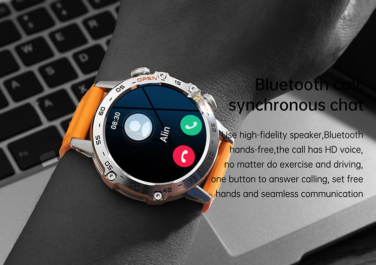 Outdoor Tactical Smartwatch, 1.39" IPS Screen, 120+ Sports Modes, Health Monitoring, Bluetooth Call, Fitness Tracker for Men