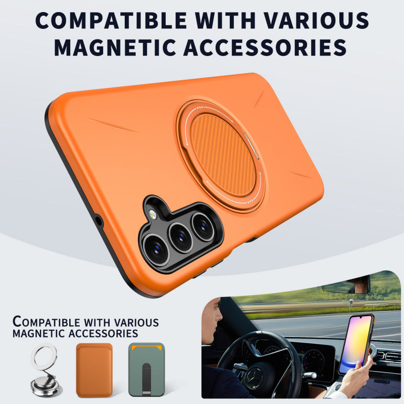 Samsung Galaxy S26 Plus Phone Case Rotating Bracket Magnetic Suction S25 Plus Anti Drop Protective Cover