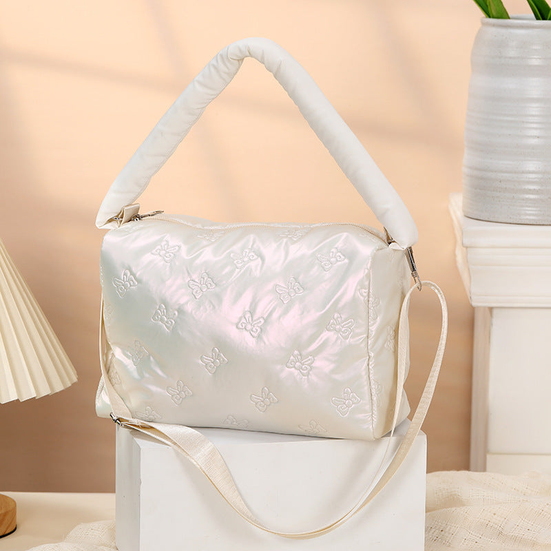 High Quality Personalized Woman Embroidery Bow-Tie Summer Zipper Single Waterproof Cosmetic Bag Luxury Travel Makeup Brush