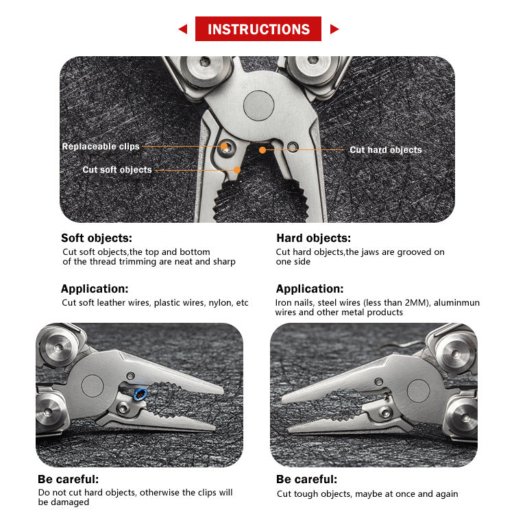 17-in-1 Stainless Steel Multi Tool Pliers, EDC Survival Gear