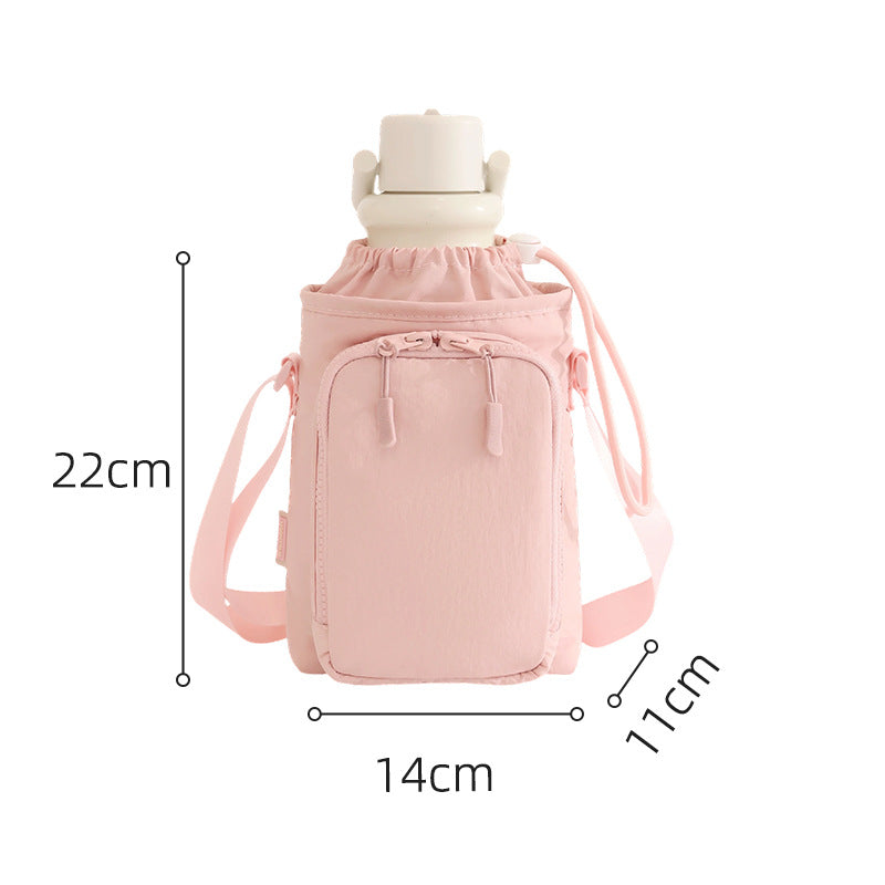 Insulated water bottle bag with adjustable shoulder strap, fashionable waterproof crossbody bag