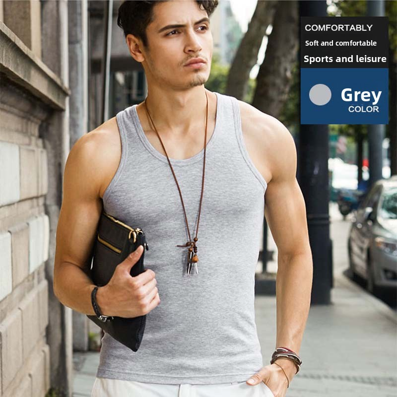 Men's pure cotton sports sweat absorbing cotton vest