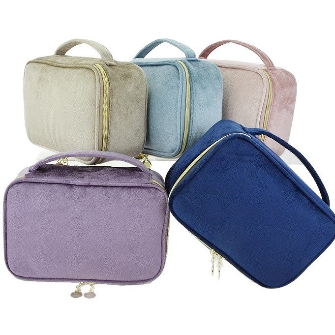 Luxury Velvet Pouch Bag Handle Soft Flannel Makeup Storage Organizer  Logo England Style
