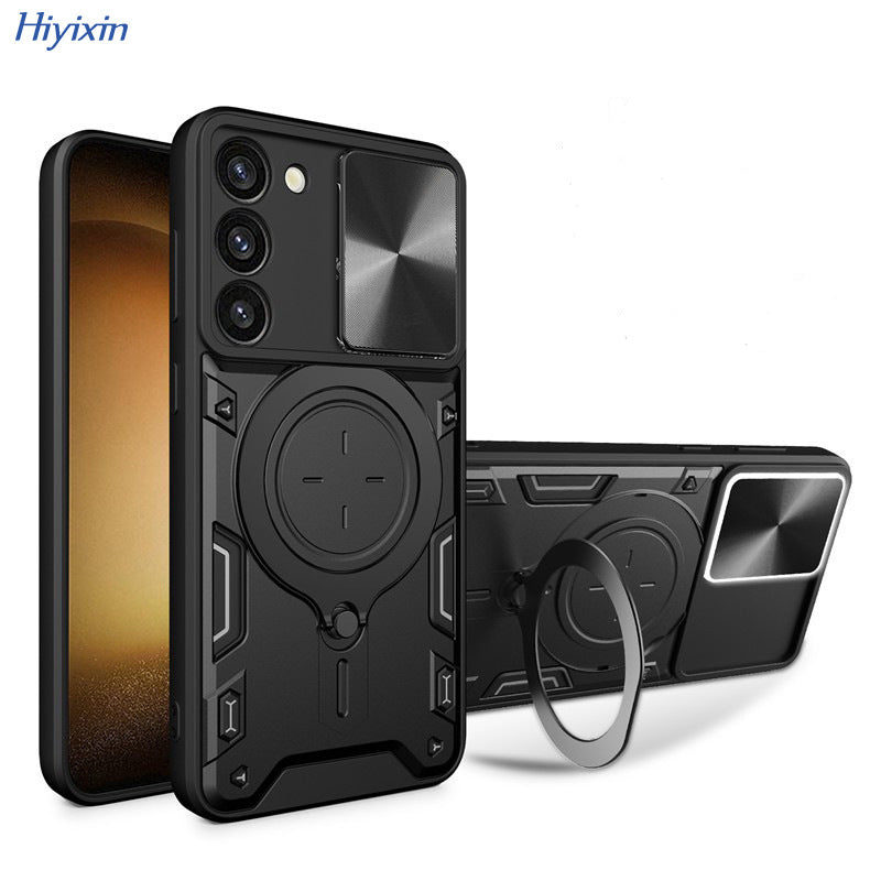 Samsung Galaxy S25 Phone Case Magnetic Suction  Sliding Window Anti Fall Protective Cover