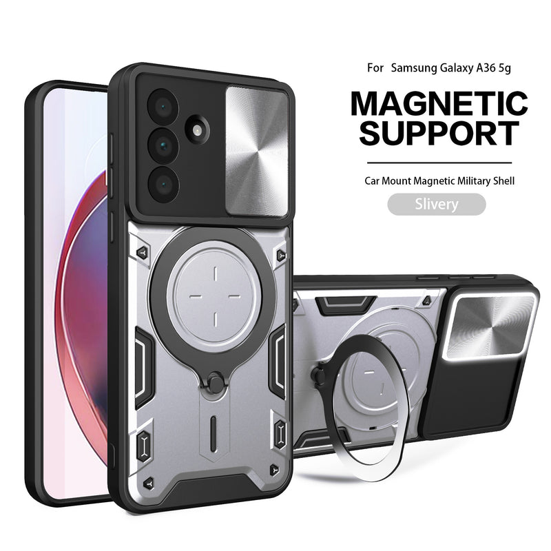 Samsung Galaxy A57 Phone Case Magnetic Suction  Sliding Window Anti Fall Protective Cover