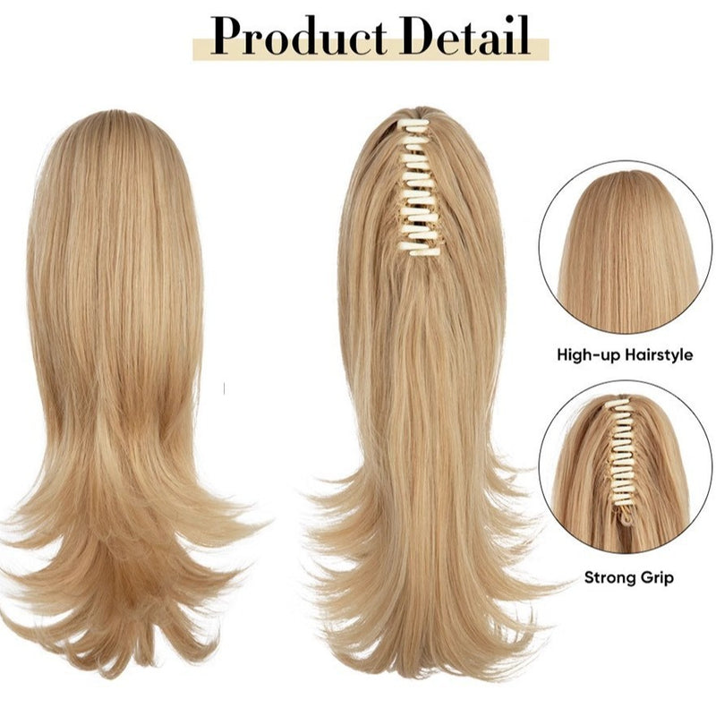 55CM - Wavy claw clip ponytail wig
