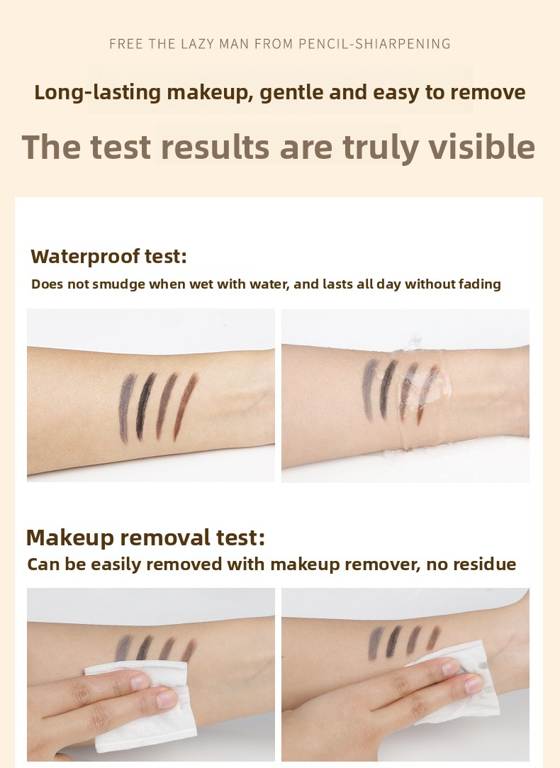 3 double headed eyebrow pencils, extremely fine, easy to color, three-dimensional, long-lasting, non smudging makeup triangle head eyebrow pencil