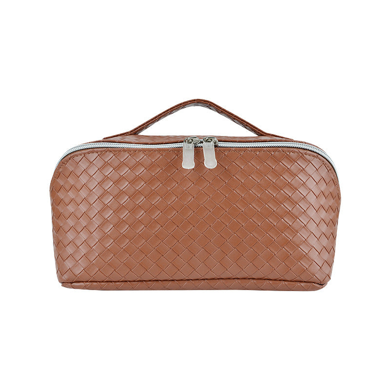 Style Fashionable Large-capacity Textured PU Leather Woven-pattern