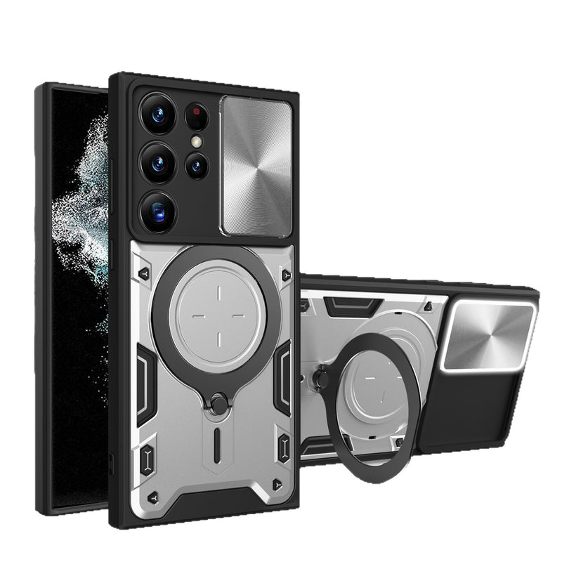 Samsung Galaxy S24 Ultra Phone Case Magnetic Suction Sliding Window Anti Fall Protective Cover