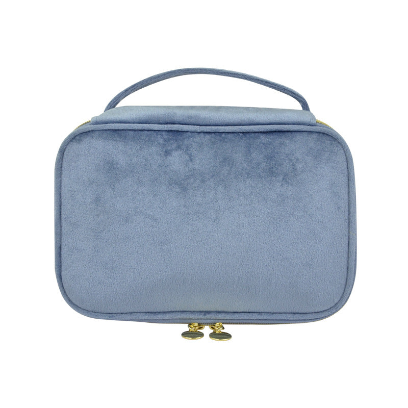 Luxury Velvet Pouch Bag Handle Soft Flannel Makeup Storage Organizer  Logo England Style