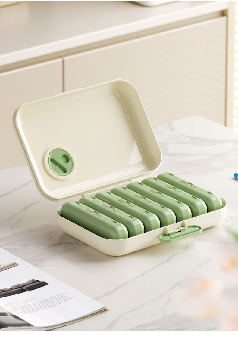 Seven days a week, medicine dispenser, three meals a day, travel, large capacity, portable, packaged pills, pill storage box