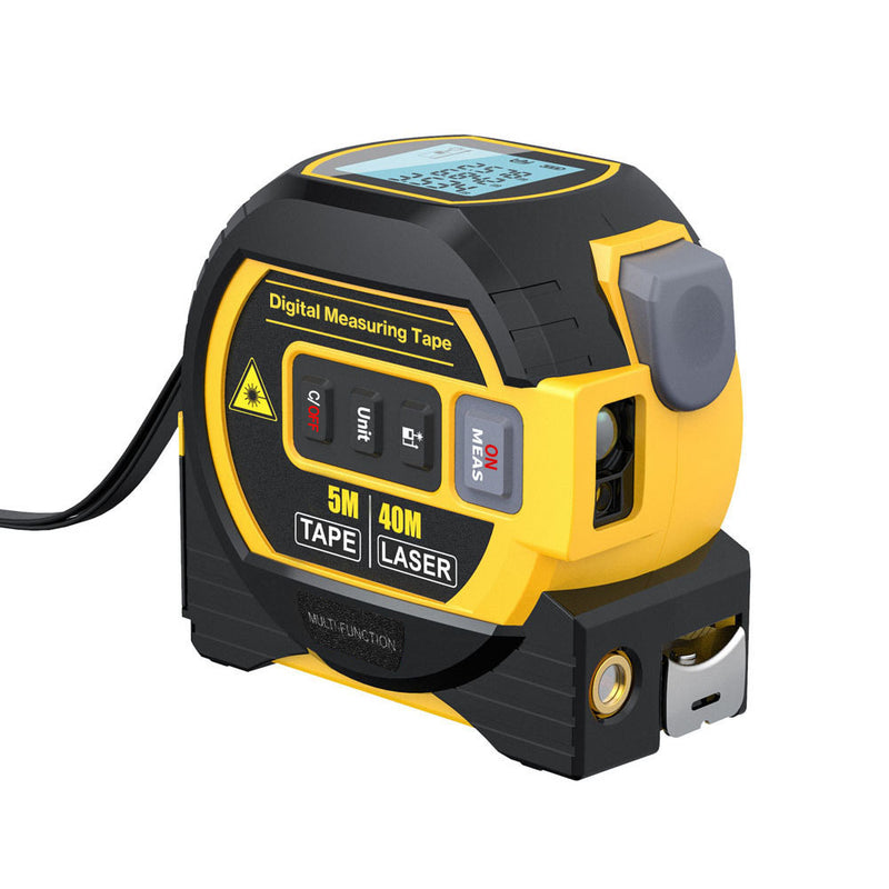 3-in-1 Laser Rangefinder 40M Laser Distance Meter 5M Digital Tape Measure with Cross Line Laser, High Precision Measuring Tool for Construction