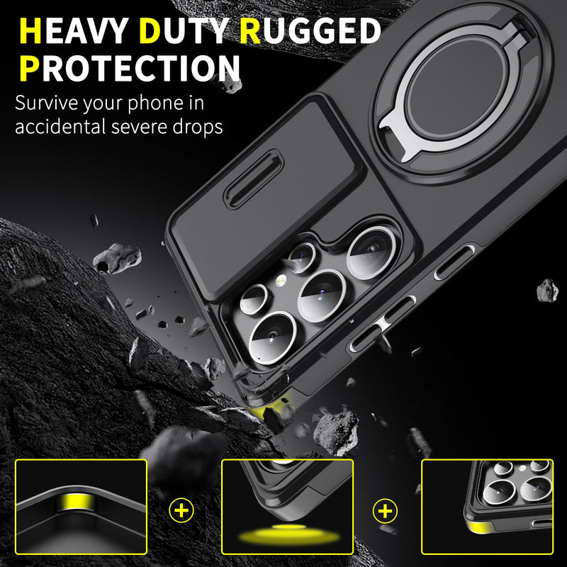 Suitable for Samsung S26 Ultra S25 phone case magnetic bracket S25 sliding window anti fall phone protective case