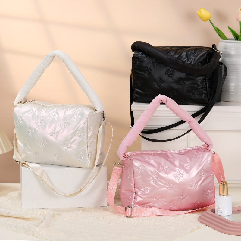 High Quality Personalized Woman Embroidery Bow-Tie Summer Zipper Single Waterproof Cosmetic Bag Luxury Travel Makeup Brush