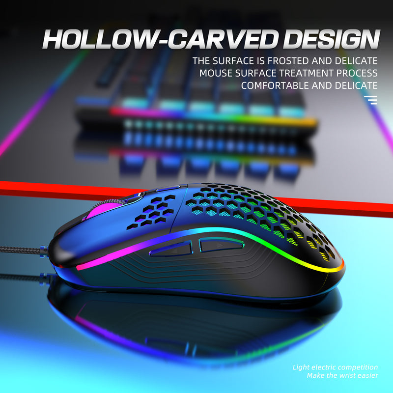 Honeycomb RGB Backlit Wired Gaming Mouse